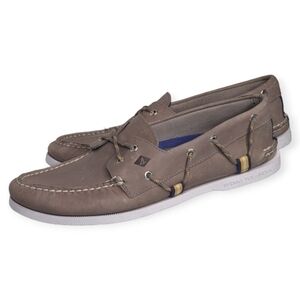 Sperry Authentic Loafers Original Webbing Sport Grey Boat Men Shoes Grey Sz 11.5